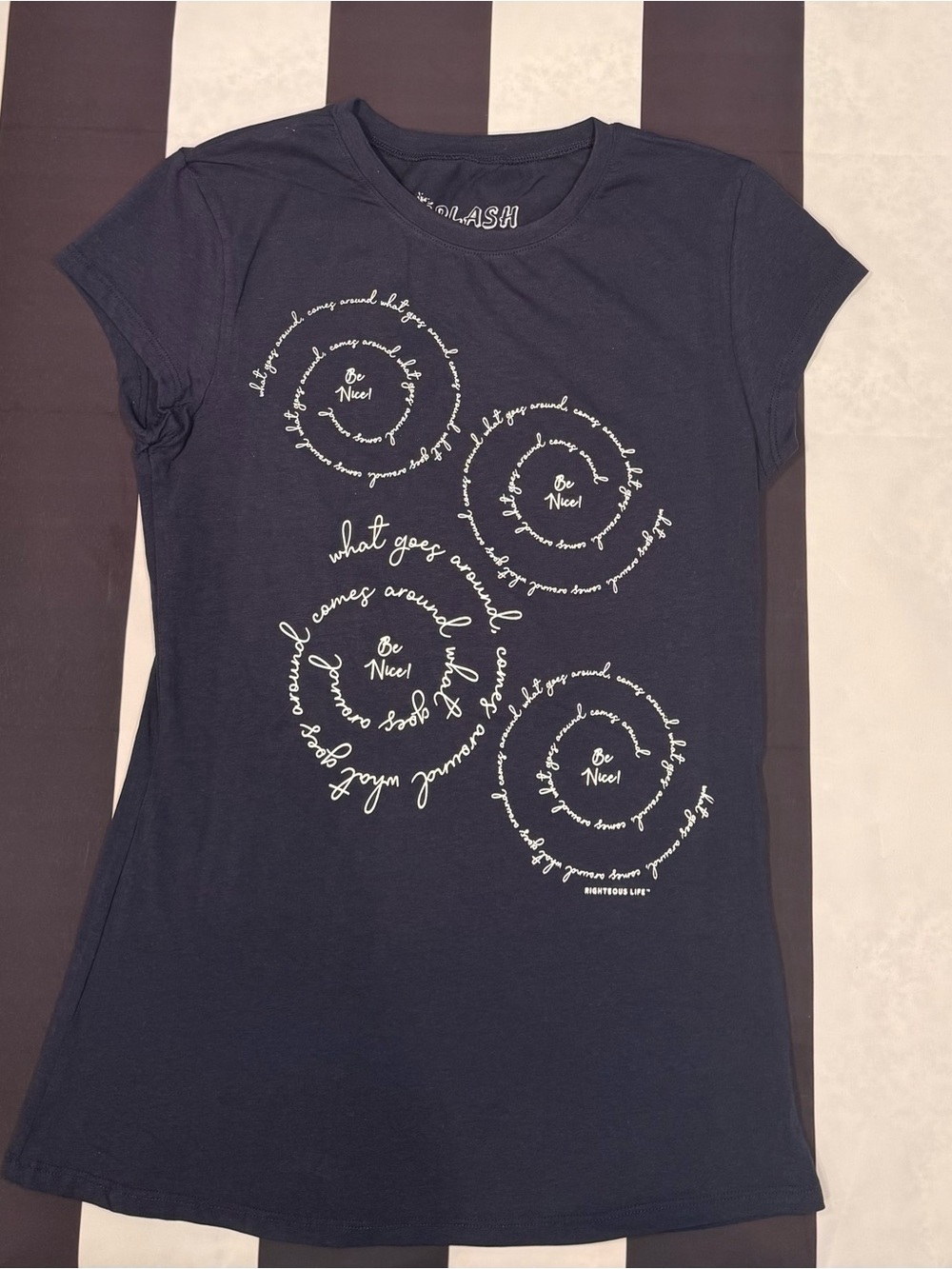 Splash Navy T‑Shirt with White Logo Print